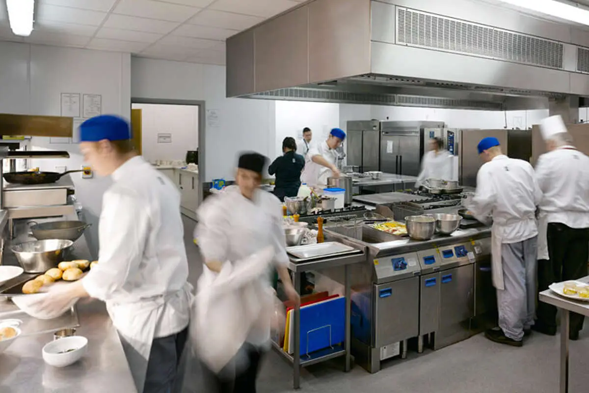 a busy working kitchen