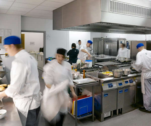 A busy working kitchen