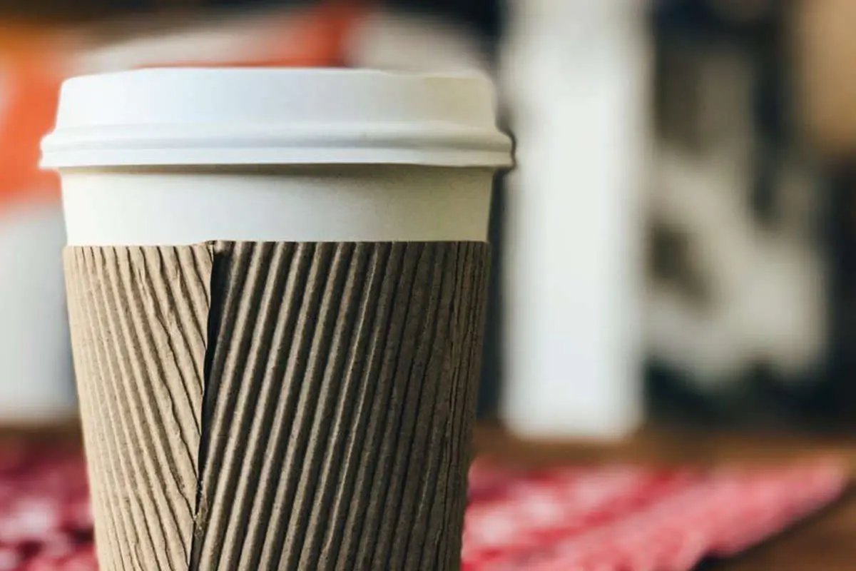 a paper coffee cup