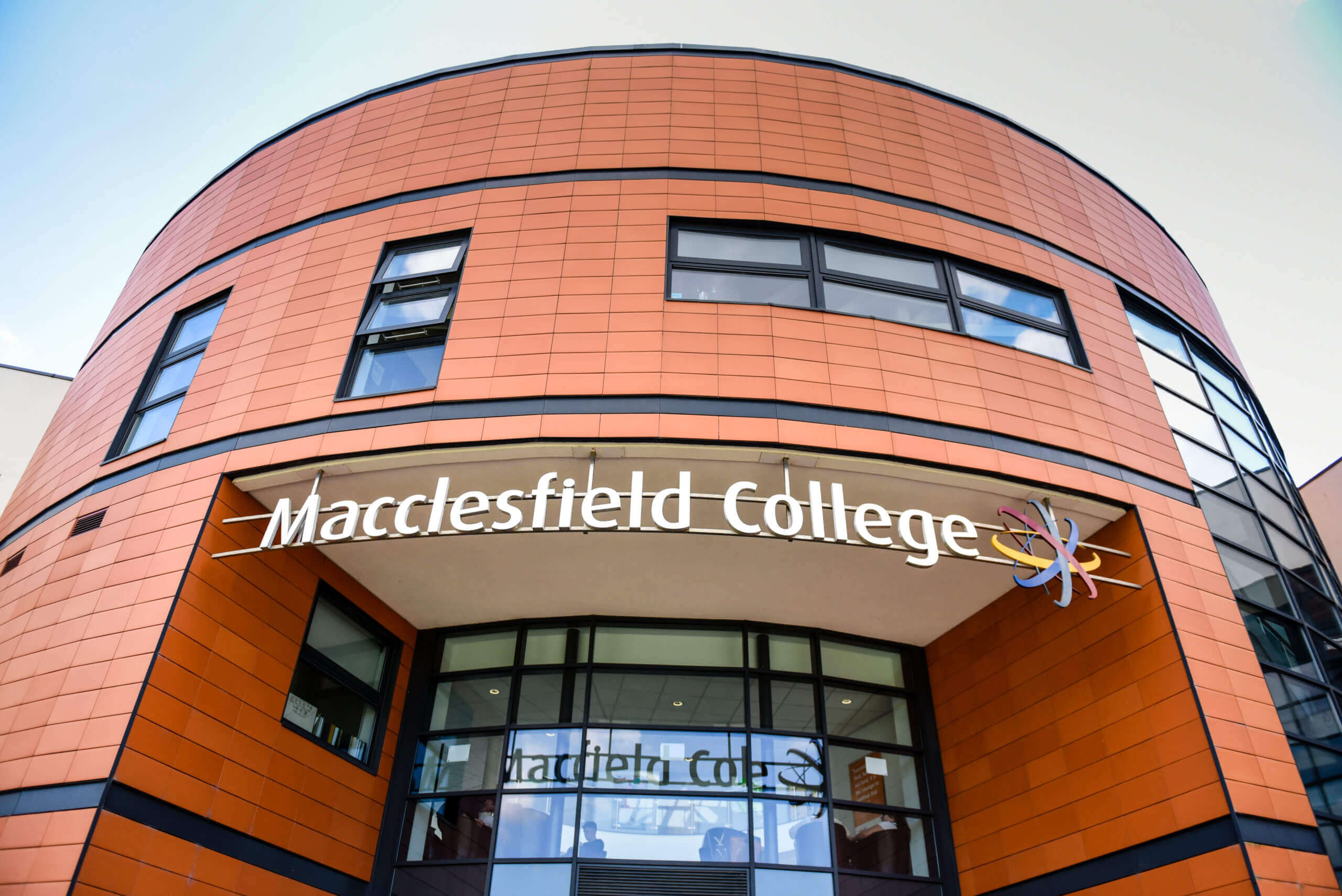 Close up of Macclesfield College entrance