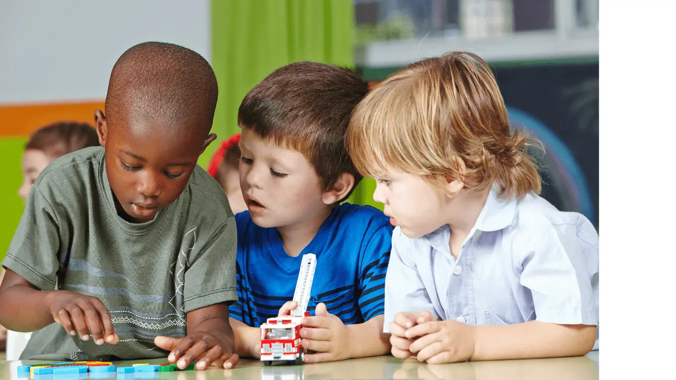 three young boys playing