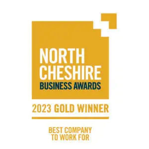 North Cheshire business awards 2023 gold winner, best company to work for logo