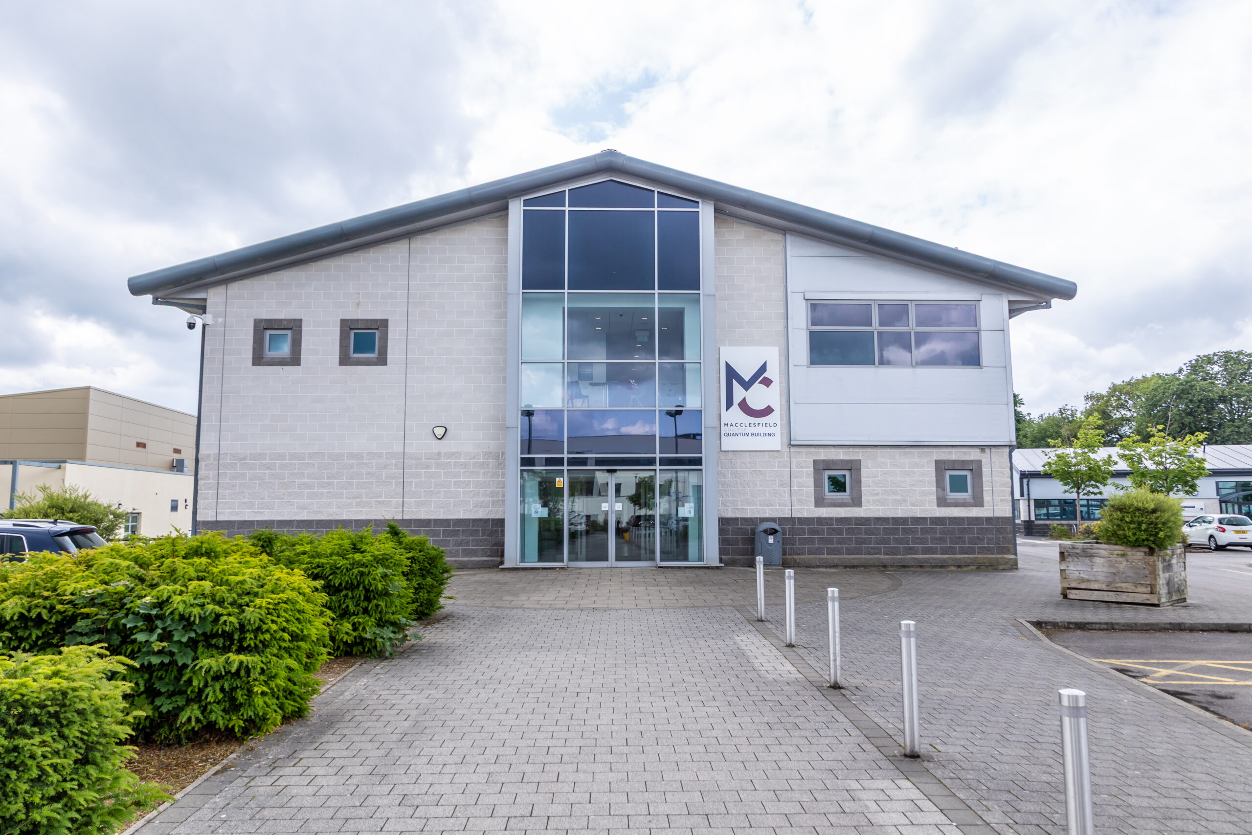 Macclesfield College's Quantum building on a sunny day