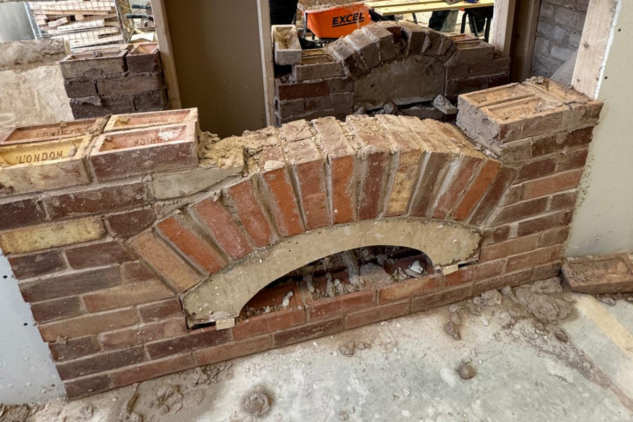 A fireplace by construction students from Macclesfield College