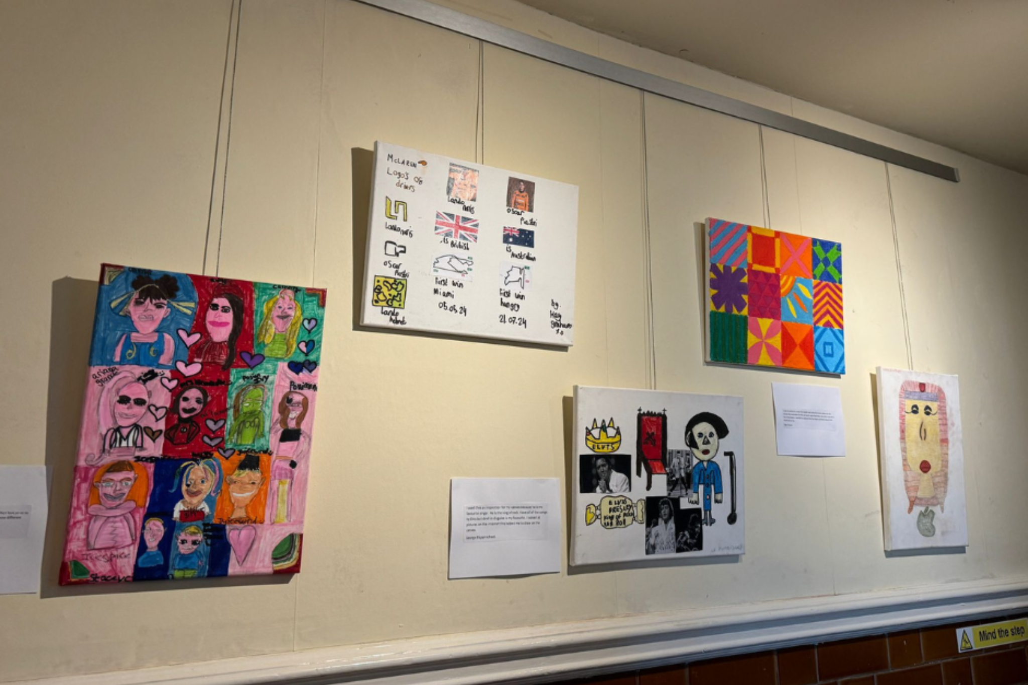 Artwork created by Macclesfield College's Pathways students are hanging up in a museum.