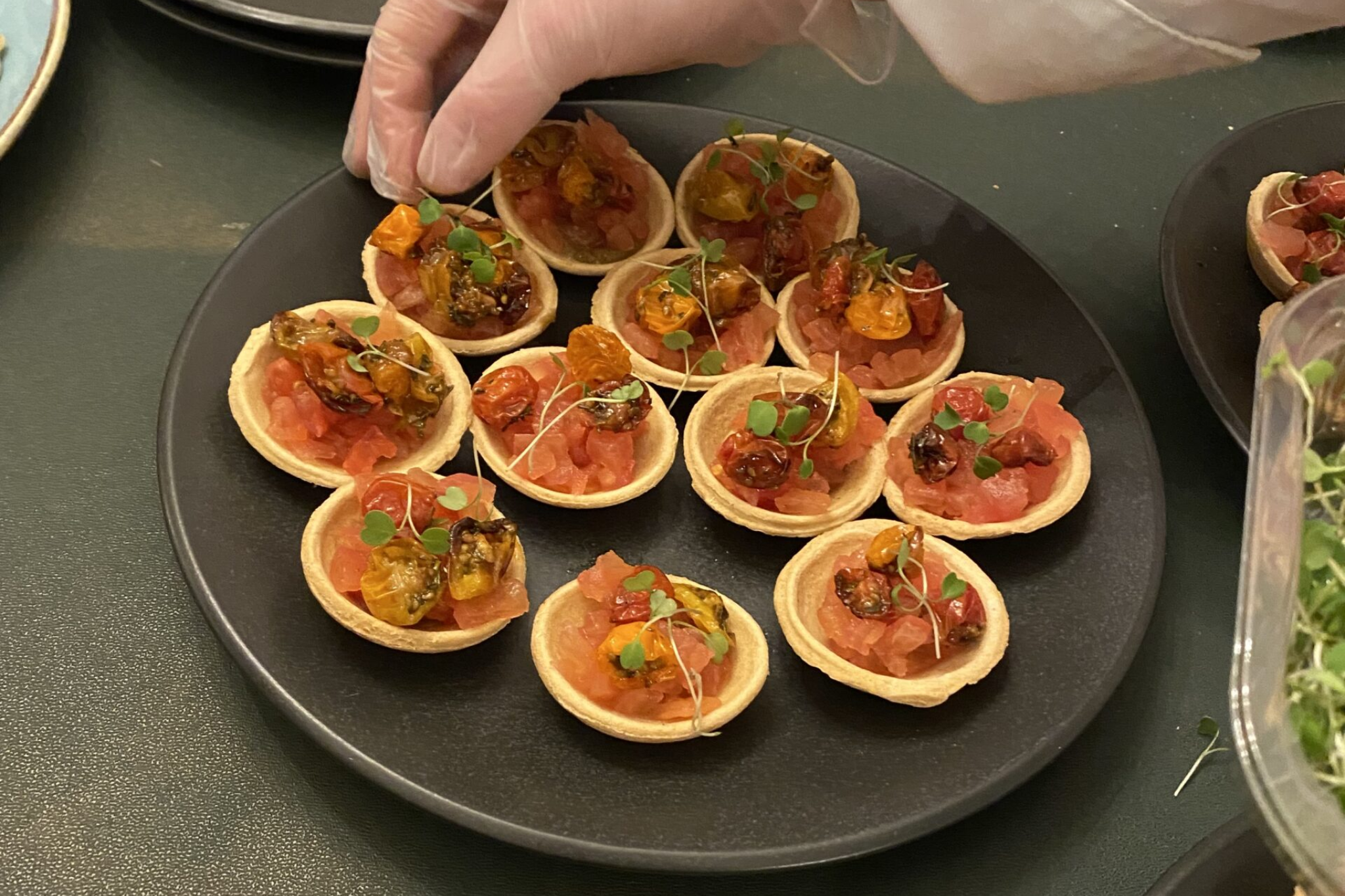 Canapes that has been made Whites Chef Academy students from Macclesfield College.